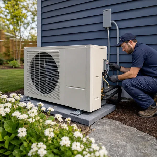 Modern residential mechanical equipment installation